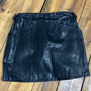 Black faux leather skirt